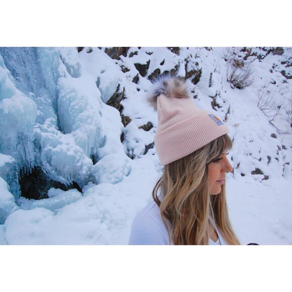 Carhartt Bobcat Fur Puff Beanie (Toasted Marshmallow/Ash Rose Marl) main image 4